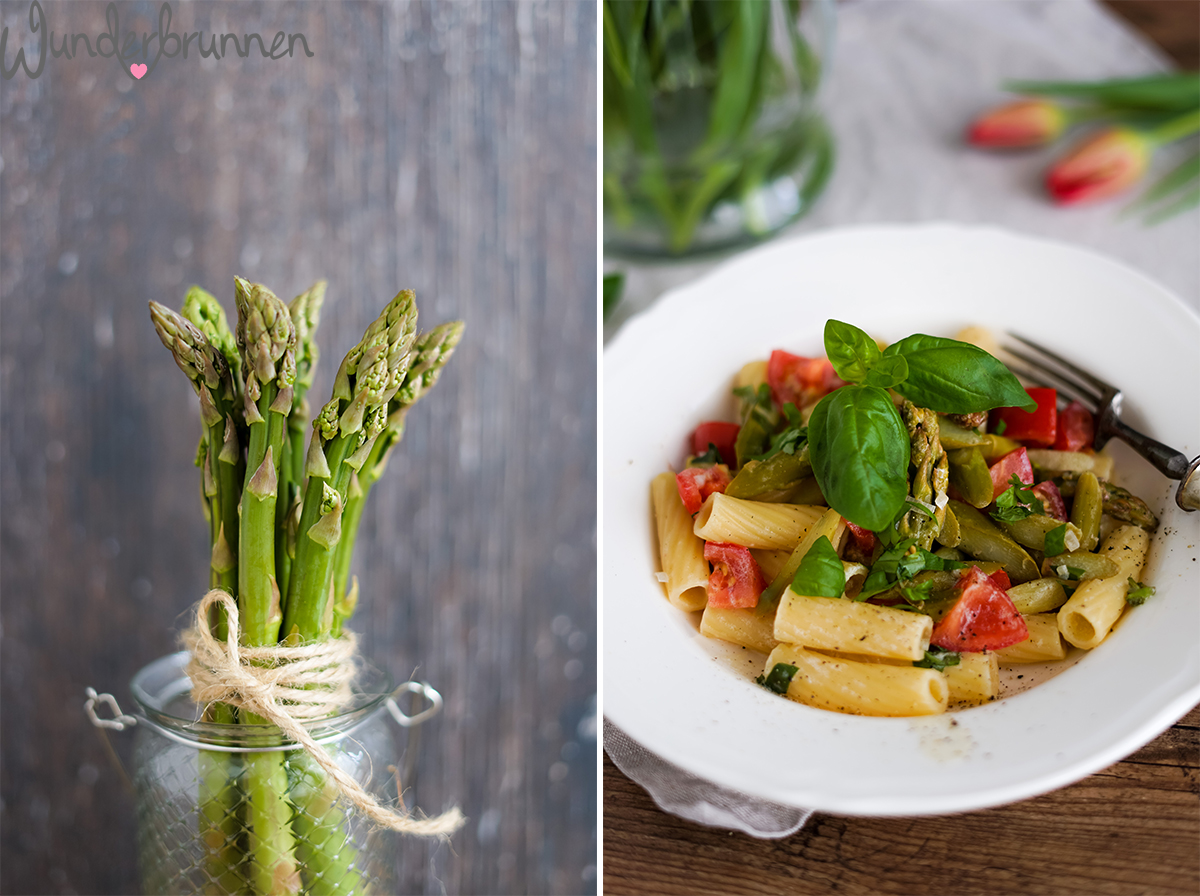 Tortiglioni mit grünem Spargel - Wunderbrunnen - Foodblog - Fotografie