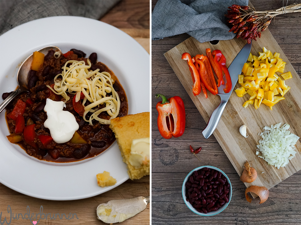 Chili con Carne mit Maisbrot - Wunderbrunnen - Foodblog - Fotografie