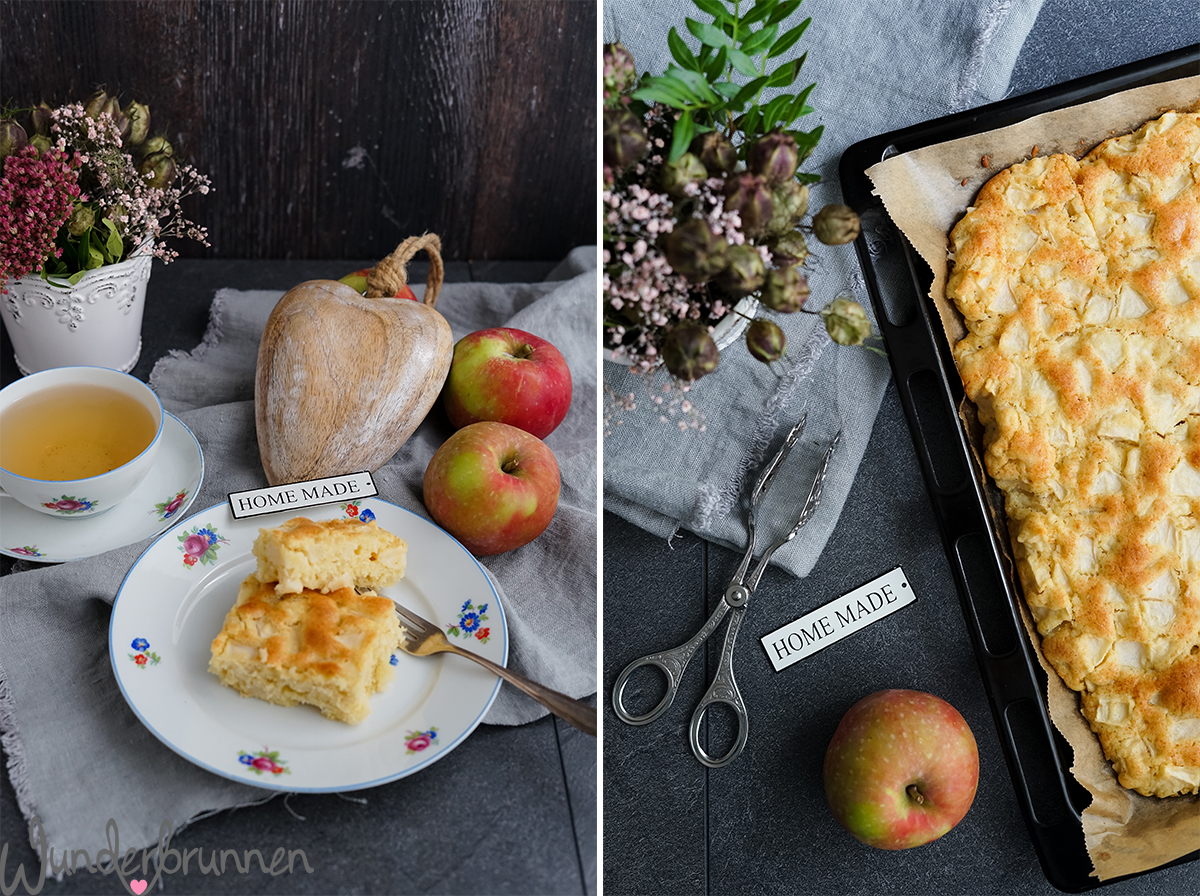 Schneller Apfelkuchen vom Blech - Wunderbrunnen - Foodblog - Fotografie